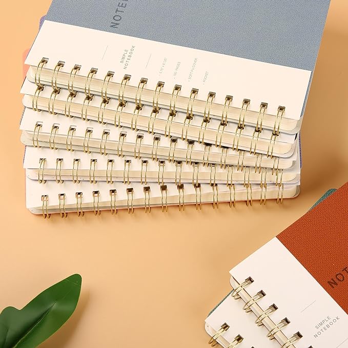 Oneirom Spiral Notebook, PU Leather Cover Business Journal, Twin-Wire Binding - Image 6