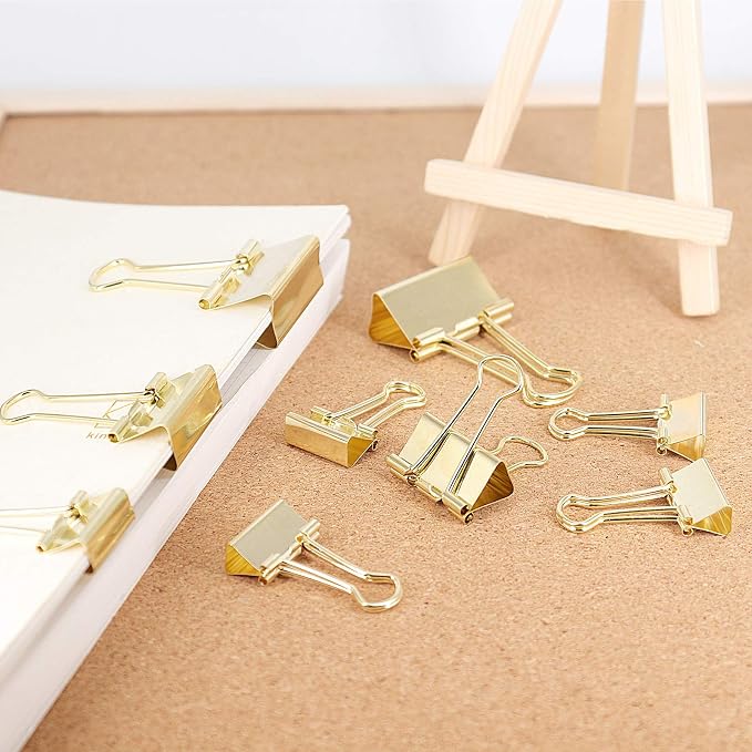 Gold Binder Clips Paper Clamps - Image 5