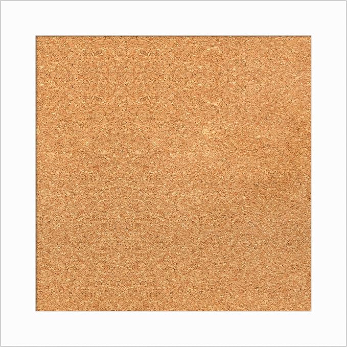 Amanti Art Natural Cork Board for Wall, 19x19 Vision Board with White Frame, Small Corkboard Office Decor for Home Organization, Casual Corkboard Pinboard to Display Items for Home Organization in-DeskLoop Office