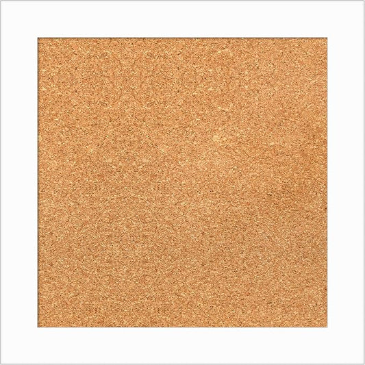 Amanti Art Natural Cork Board for Wall, 19x19 Vision Board with White Frame, Small Corkboard Office Decor for Home Organization, Casual Corkboard Pinboard to Display Items for Home Organization in-DeskLoop Office