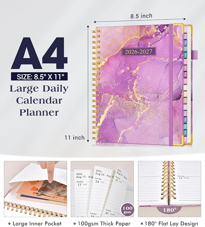 Academic Planner 2026-2027, 18 Months Weekly and Monthly Hardcover Planner - Image 5
