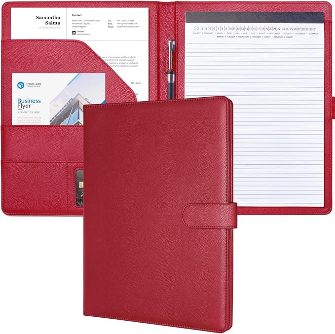 Mymazn Padfolio, Portfolio Folder, Legal Pad Holder, Resume Folder | Faux by Mymazn