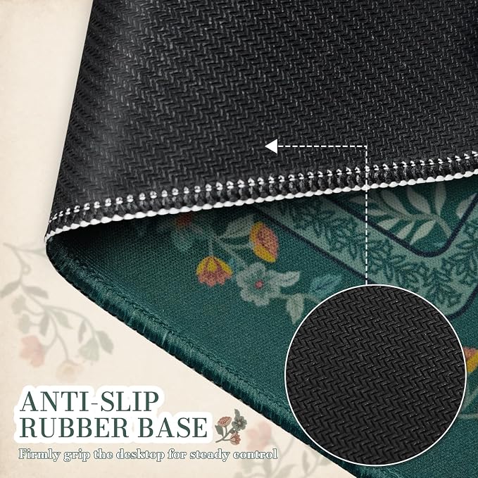 iCasso Aesthetic Small Floral Mouse Pad, Mini Portable Travel Mousepad - Image 5