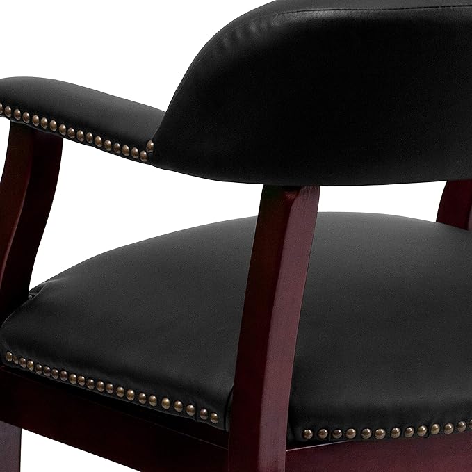 EMMA + OLIVER Black LeatherSoft Conference Chair with Casters-DeskLoop Office