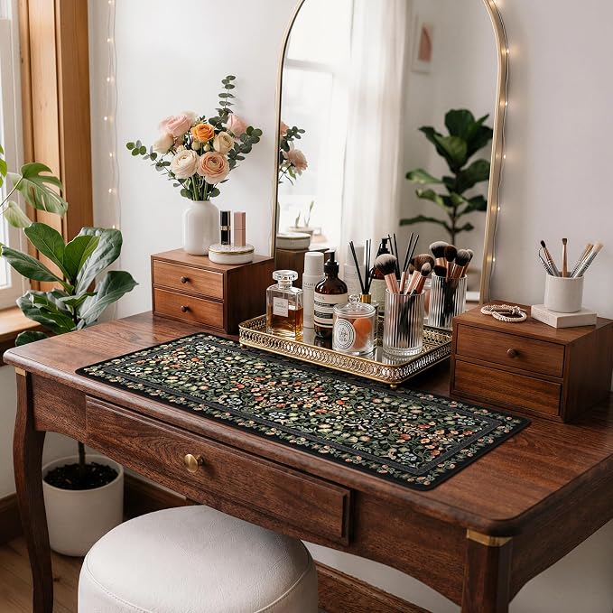 iCasso Aesthetic Floral Desk Mat, L Mouse Pads, Anti-Slip Retro Mousepad - Image 7