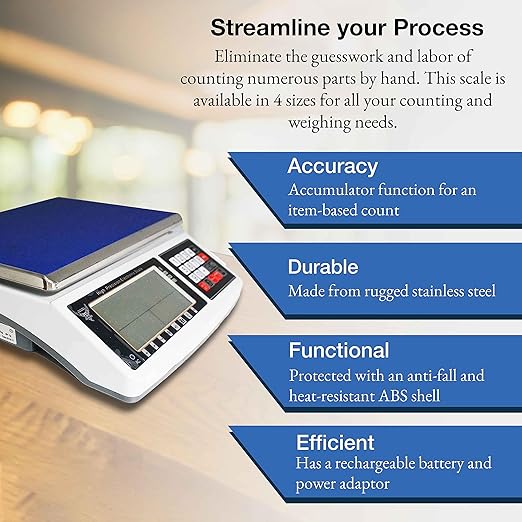 Industrial Counting Scale Digital Scale for Parts and Coins kg/g/lb Electronic Gram Scale Inventory Counting Scale Industrial Parts Coins Piece Counting Scale (30kg/66lb, 1g)-DeskLoop Office