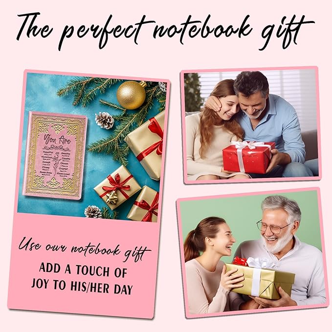 Pink A5 Lined Leather Journal Notebook,Inspirational Christian Gifts Hardcover Executive Notebooks for Men Women,200 Pages 100 Gsm Thick Ruled Paper Daily Diary for School,Family ,Friends,Work (You Beautiful Pink)-DeskLoop Office