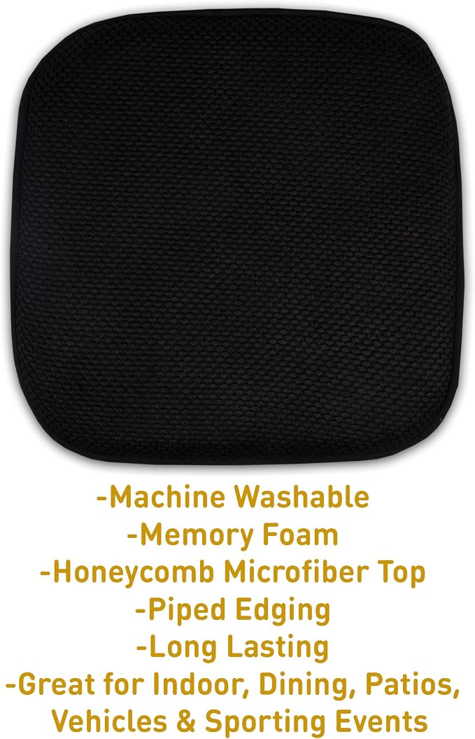 Sweet Home Collection Cushion Memory Foam Chair Pads Honeycomb Nonslip Back - Image 3