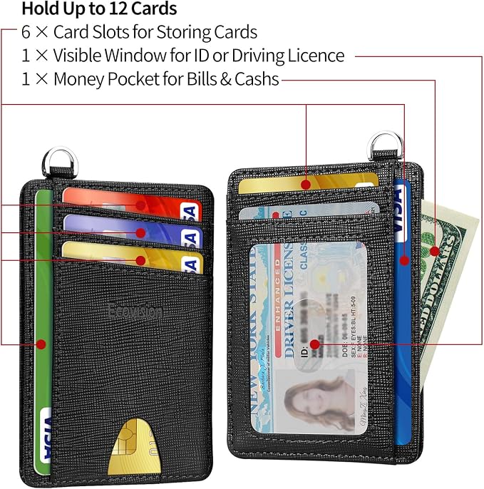 Slim Minimalist Front Pocket Wallet, RFID Blocking Credit Card Holder Wallet - Image 5