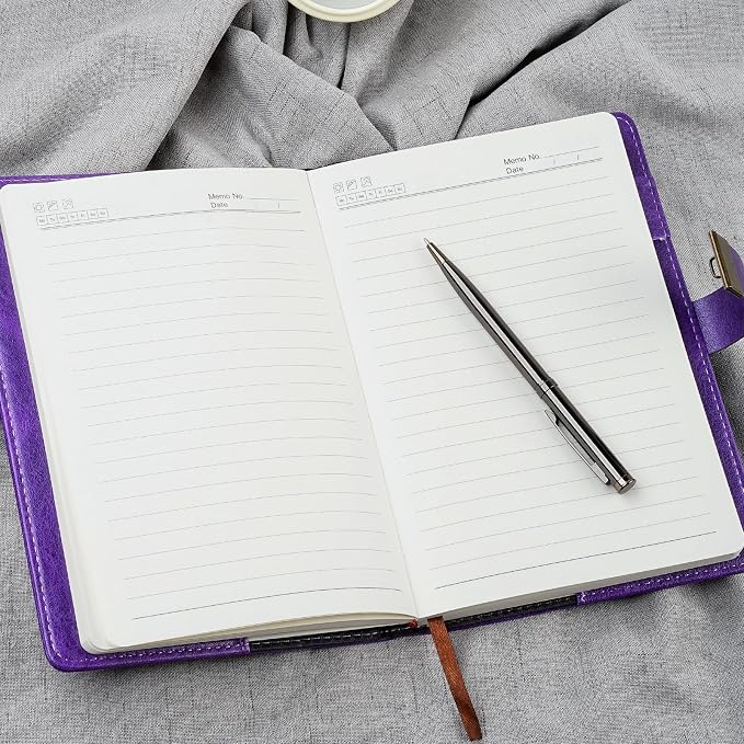 WEMATE Diary with Lock, A5 PU Leather Journal with Lock 240 Pages, Vintage - Image 6