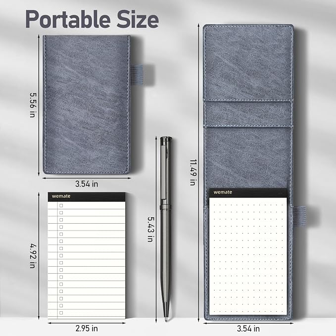 WEMATE 10 Pieces Small Notepad Holder Set Pocket Notebook - Image 7