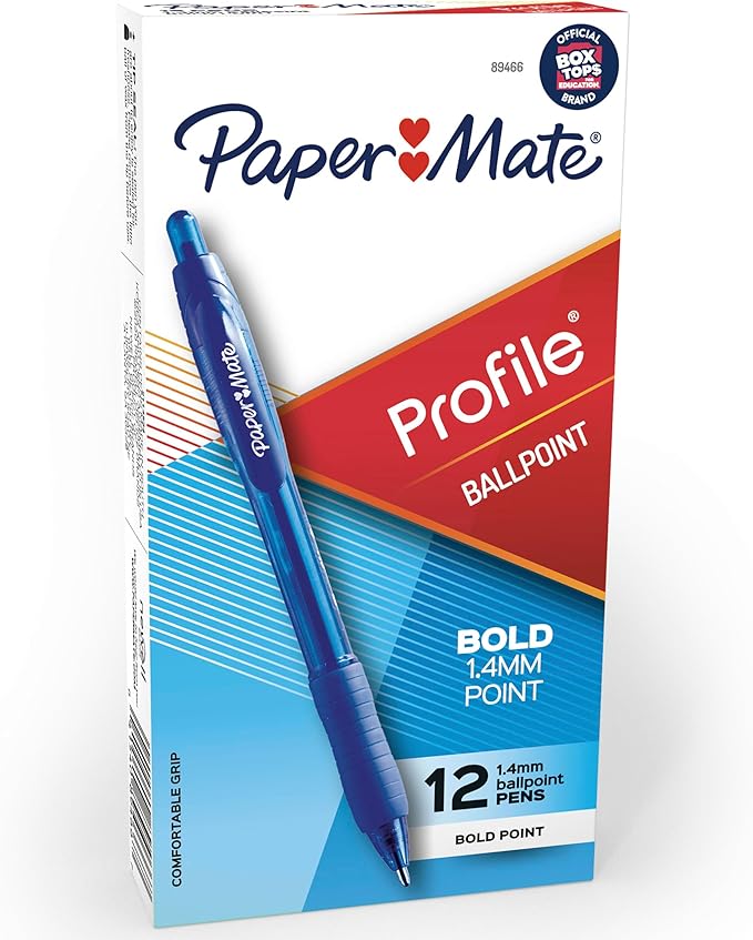 Paper Mate Profile Retractable Ballpoint Pens, Bold Point, Teacher Supplies by Unknown