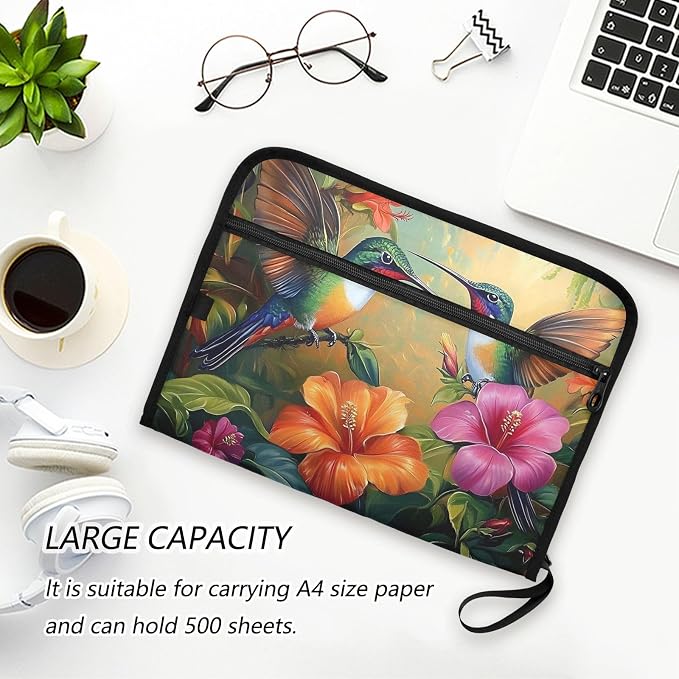 Expanding File Folder Hummingbirds Butterflies Spring Floral Accordion File - Image 5