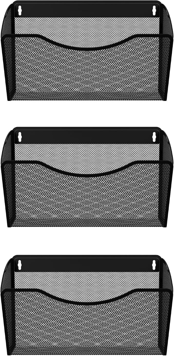 EasyPAG 3 Single Pocket Wall File Organizer, Mesh Hanging File Folder Organizer - Image 2