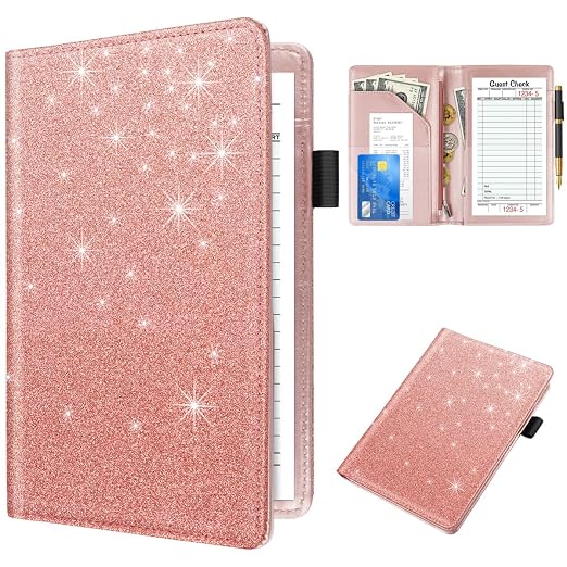 Cute Server Books for Waitress Waiter, Leather Guest Book Note Pad by WAVEYU