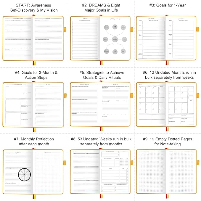 Undated Luxurious Weekly & Monthly Planner to Increase Productivity Hit Your - Image 5