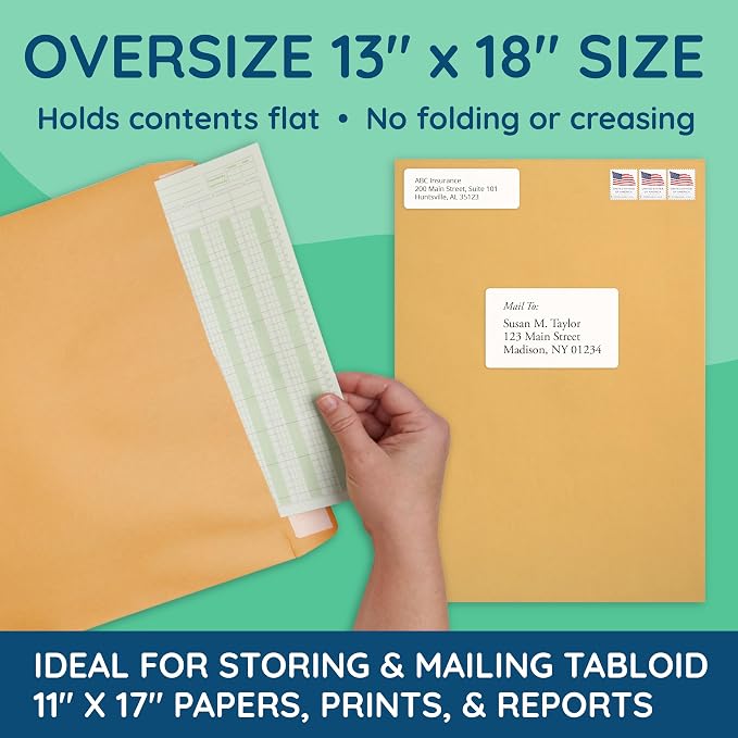Blue Summit Large Mailing Envelopes 13x18, Large Envelopes 13x18 - Image 2