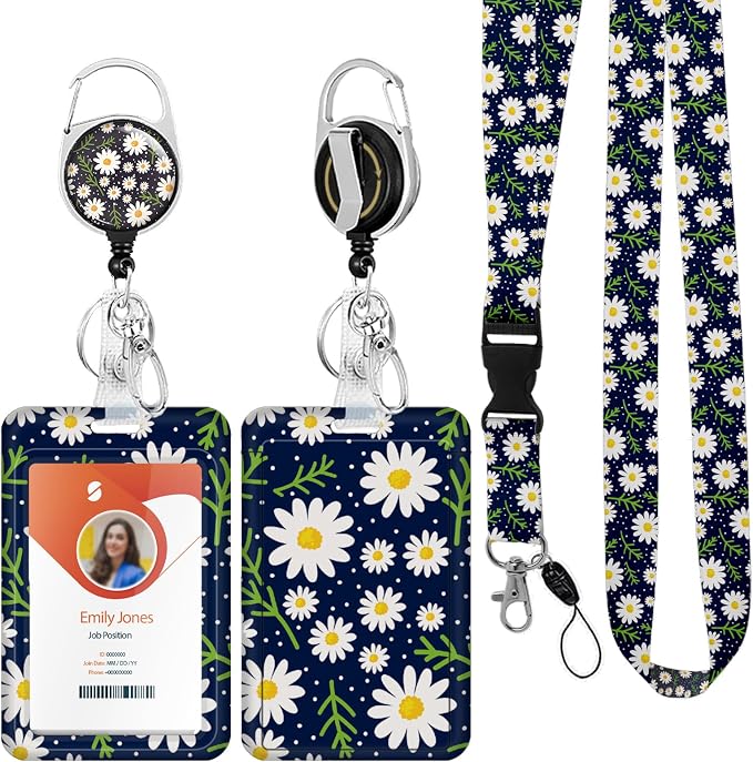 ID Badge Holder with Lanyard, Retractable ID Badge Card Holders Detachable Neck by Boutilon