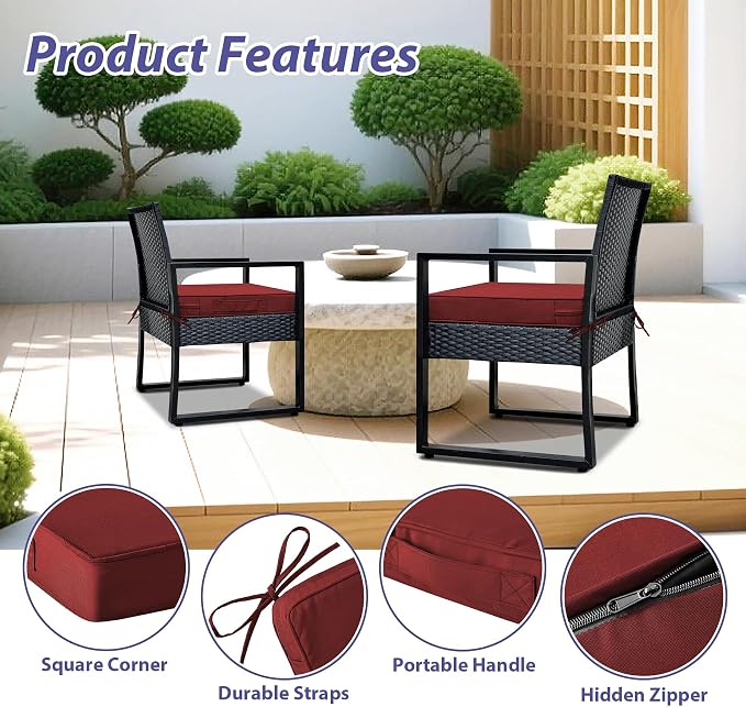 IPYNBAP Outdoor Chair Cushions Set of 4 -Waterproof Outdoor Seat Cushions - Image 5