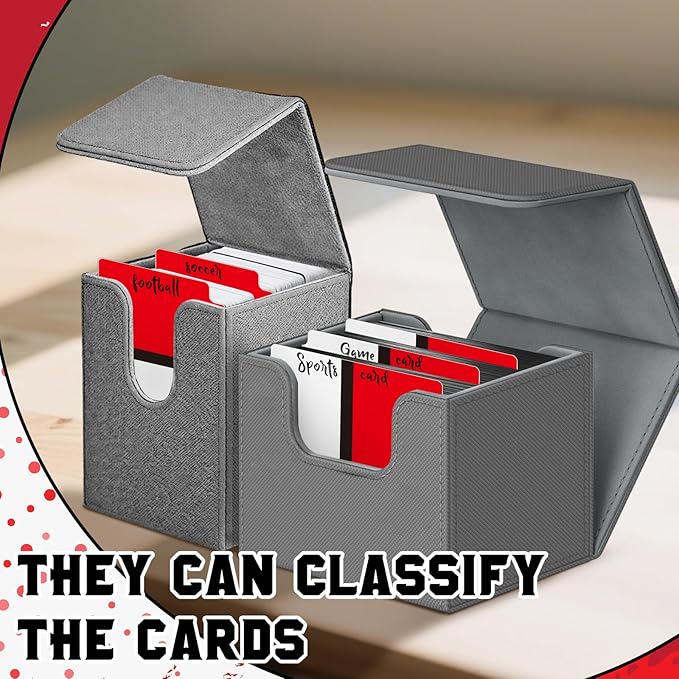 50pcs Red and White Trading Card Dividers Plastic Index Card Storage Dividers with Tabs Card Separators for Sports Recipe Game Card Organize-DeskLoop Office