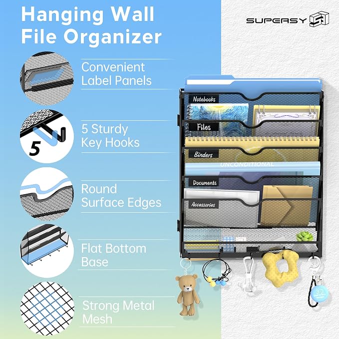 SUPEASY 6 Tier Wall File Organizer - Image 4