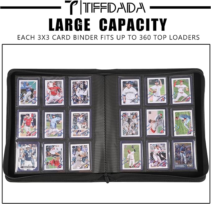 Top Loader Binder 9 Pocket, Holds 360+ Cards in 3" x 4" Toploaders, Ringless 20 - Image 2
