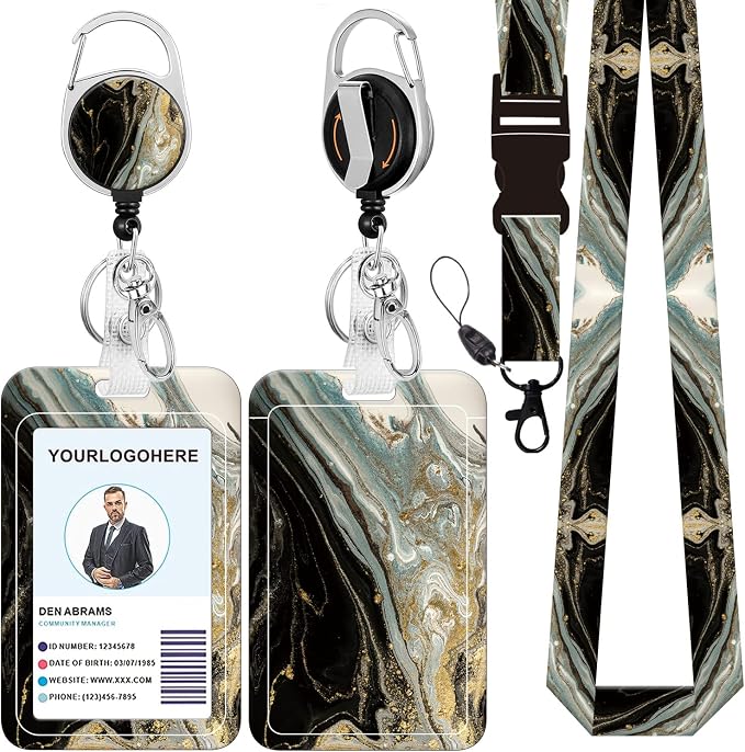 Badge Lanyard and ID Badge Holder, Retractable Badge Reels by BILLTEFUL