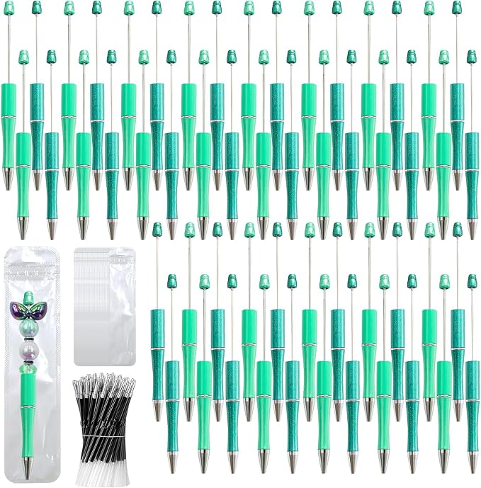 150 Pieces DIY Beadable Pen Kit – 50 Plastic Ballpoint Pens by DASTTUIS