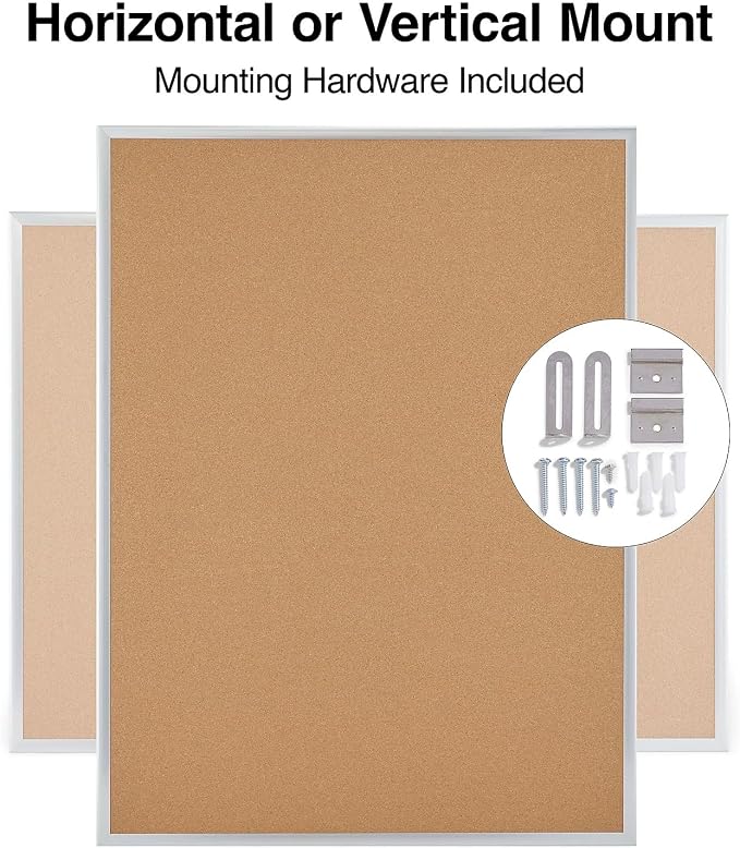 Staples Cork Bulletin Board, Aluminum Frame, Wall Mounted - Image 4