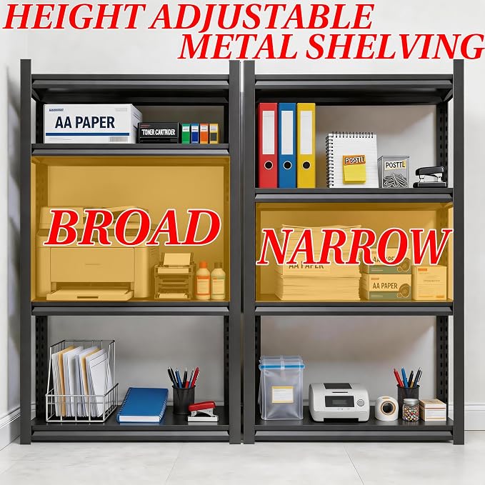 Printer Stand, 19.7"W×13.8"D×54.3"H Metal Shelving 4 Tier Adjustable Storage - Image 6