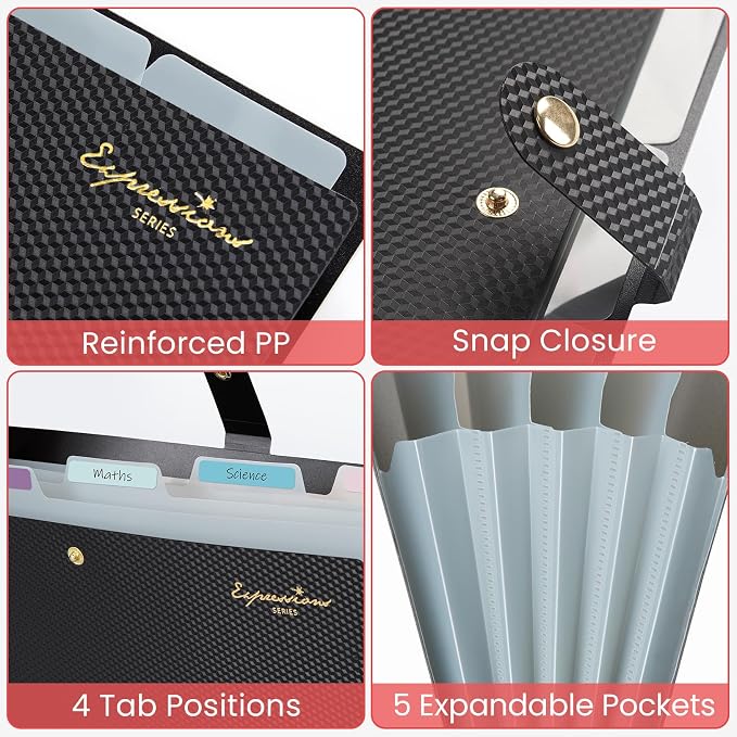 Sooez Accordion File Organizer, Letter Size Expanding File Folder - Image 4