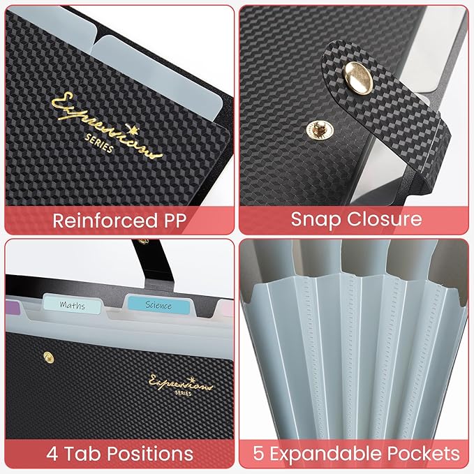 Sooez Accordion File Organizer, Letter Size Expanding File Folder - Image 4