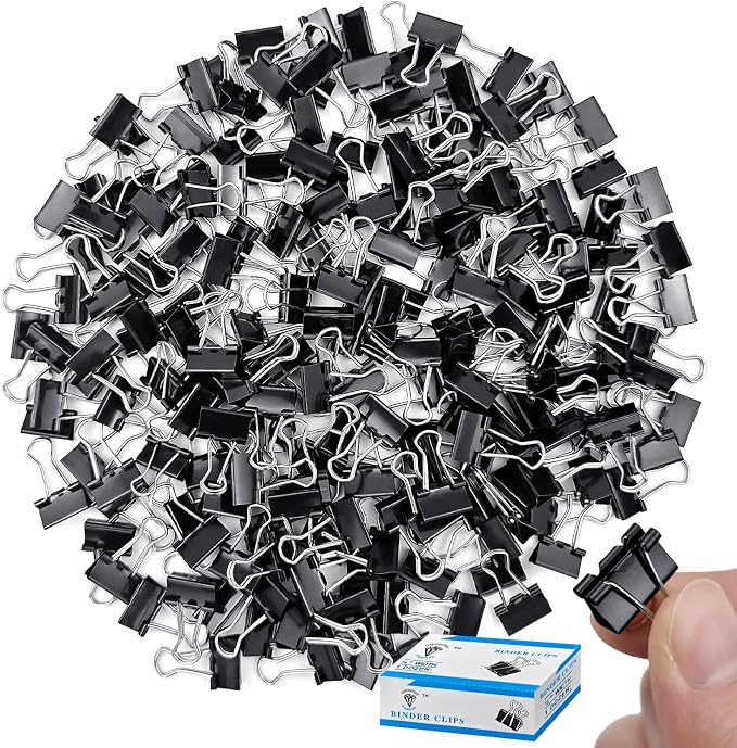 240 Pack Mini Binder Clips, Small Paper Clips 15mm 5/8 Inch. Micro Size Office by JIURUN