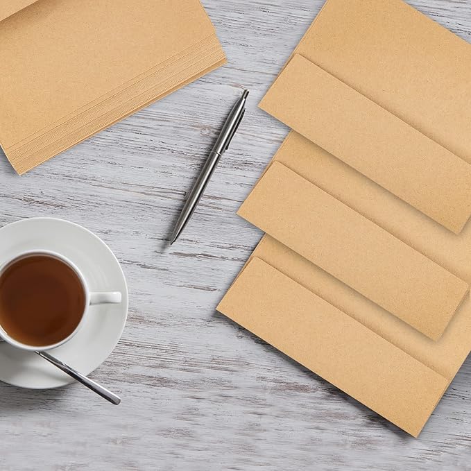 Hongyitime Kraft Paper Envelopes, 50 Pack, 5 x 7 Inch, Self-Seal Card Envelopes - Image 6