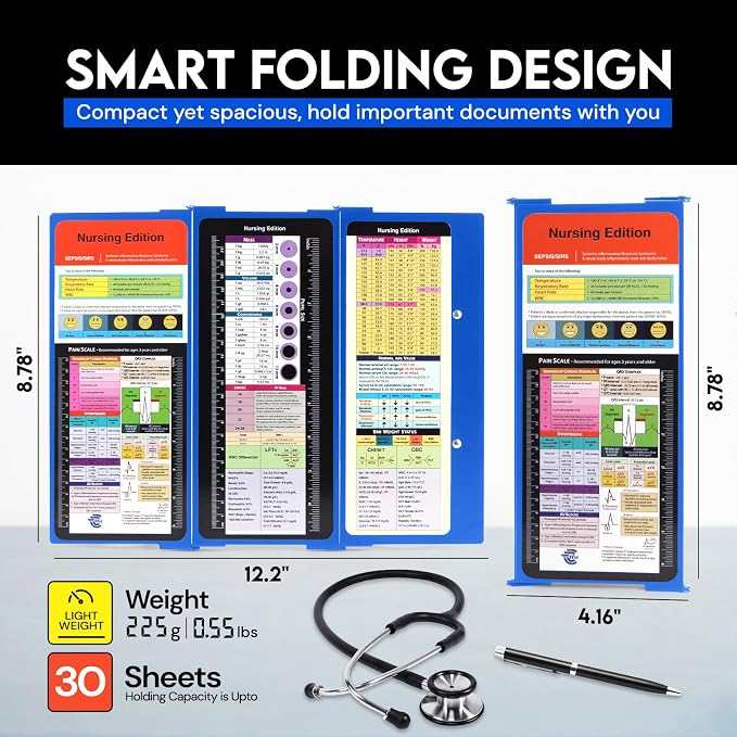 Nursing Clipboard with Nursing and Medical Edition Cheat Sheets 3 Layers - Image 3