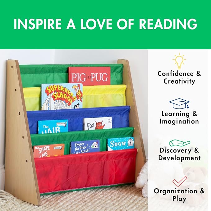 Humble Crew Kids Bookshelf, 4-Tier Front-Facing Book Display Organizer - Image 5