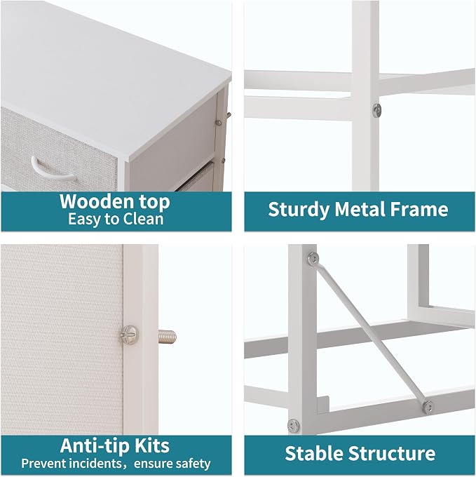 LUMTOK 10-Drawer Dresser, Fabric Dressers Drawers - Image 6