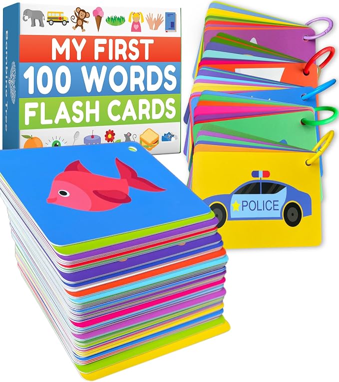 100 First Words Flash Cards – High Contrast Picture Flashcards – Educational by TheBambinoTree