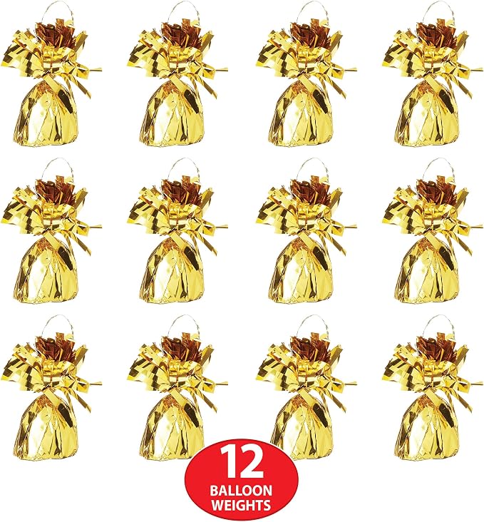 Beistle 50804 GD Metallic Wrapped Balloon Weights, 6 Ounces - Image 5
