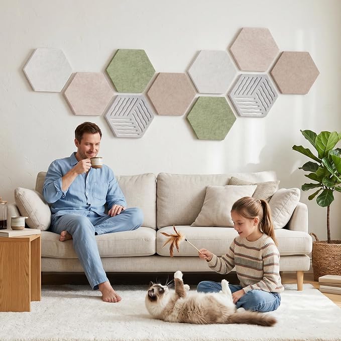 10 Pack Hexagon Felt Bulletin Board Tiles, 9mm Thick Pin Board - Image 7