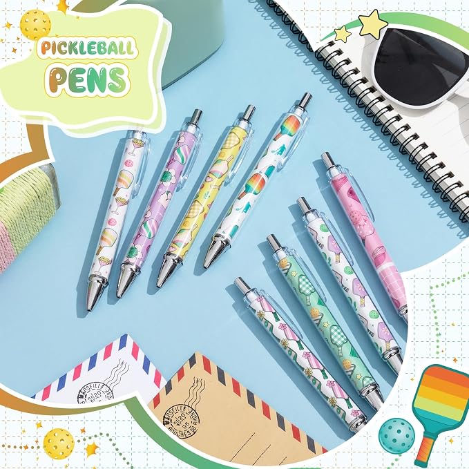 Ireer 8 Pcs Ballpoint Pens for Women 1.00 mm Cute Black Ink Pens Fine Point - Image 4