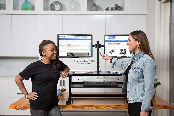 Rocelco 37.5" Deluxe Height Adjustable Standing Desk Converter - Image 6