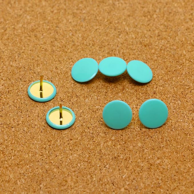 Tupalizy 120PCS Flat Plastic Round Head Map Thumb Tacks Push Pins - Image 2
