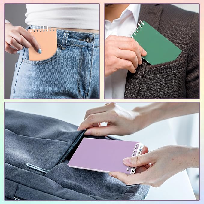 Hooqict 10 Pack Pocket Notebook 3x5 Colorful Mini Notebooks Small Spiral - Image 6