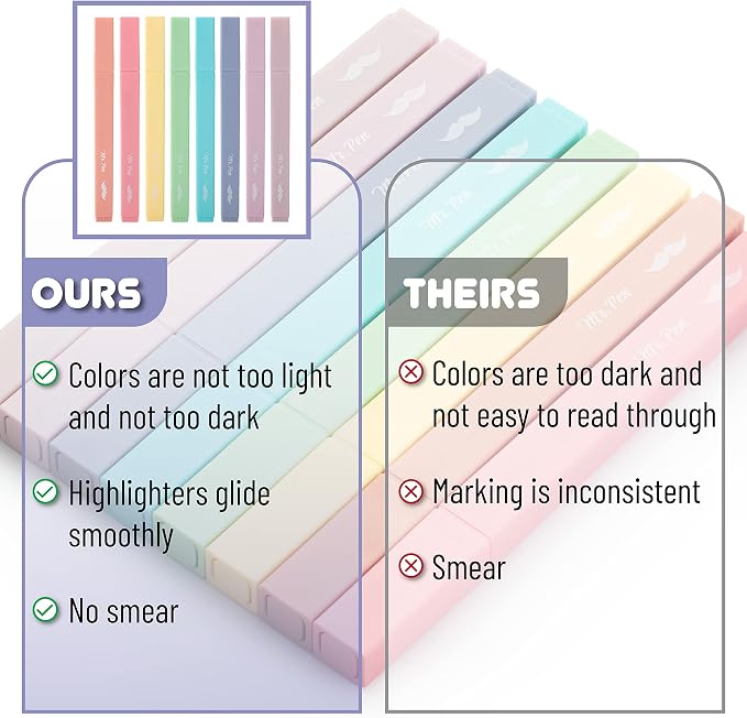 Mr. Pen- Aesthetic Highlighters No Bleed, 8 Pack, Candy Colors | Chisel Tip - Image 5