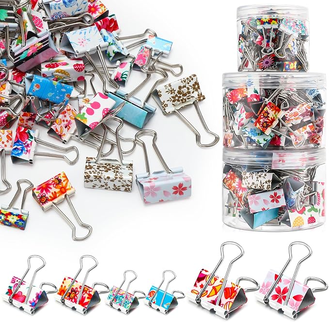 Cholemy 112 Pcs Cute Binder Clips by Cholemy