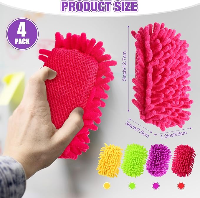 Epakh 4 Pieces Dry Erase Board Magnetic Whiteboard Dry Erase Erasers Washable - Image 2