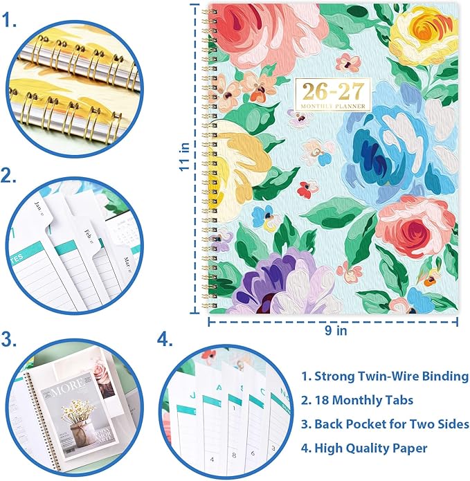 Planner 2026-2027, 18 Months Monthly Planner, Jul 2026-Dec 2027, - Image 6