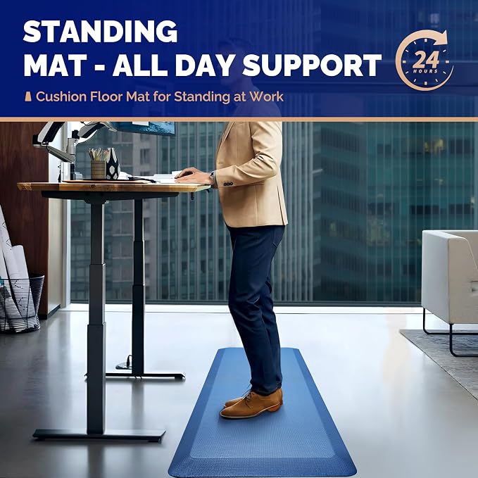 FEATOL Anti Fatigue Mat for Standing, 9/10 Extra Thick Ergonomic Standing Desk - Image 2