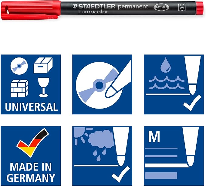STAEDTLER 317-2 Lumocolor Universal Permanent Medium Pens - Image 6